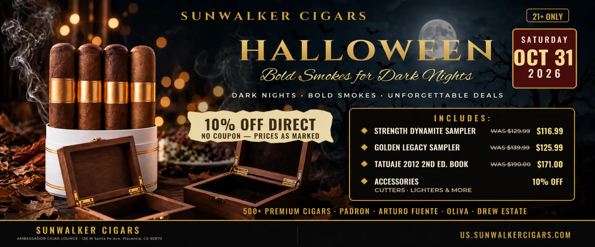 Sunwalker Cigars Halloween Sale - 10% Off Direct